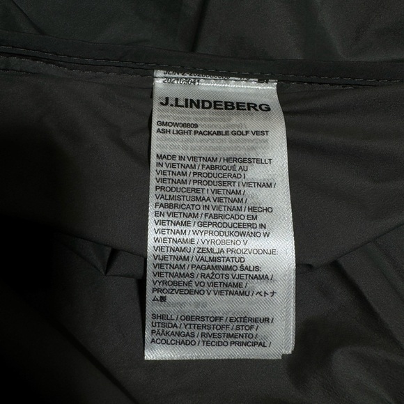 NEW Men’s J. LINDEBERG Stockholm Packable Ash Grey Golf Shell Vest Shell NWT - Picture 12 of 16